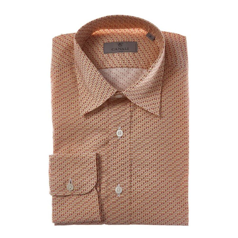 Canali Mens  Dress Shirt, Orange